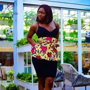 Shenbolen cintura africana all'ingrosso Ankara cera stampa africana moda peplo cintura per donna