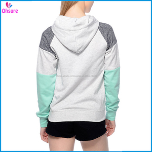 100% cotone di spugna francese grigio nero menta giacca sportiva abbigliamento fitness palestra <span class=keywords><strong>con</strong></span> cappuccio per le donne - Product Image 3