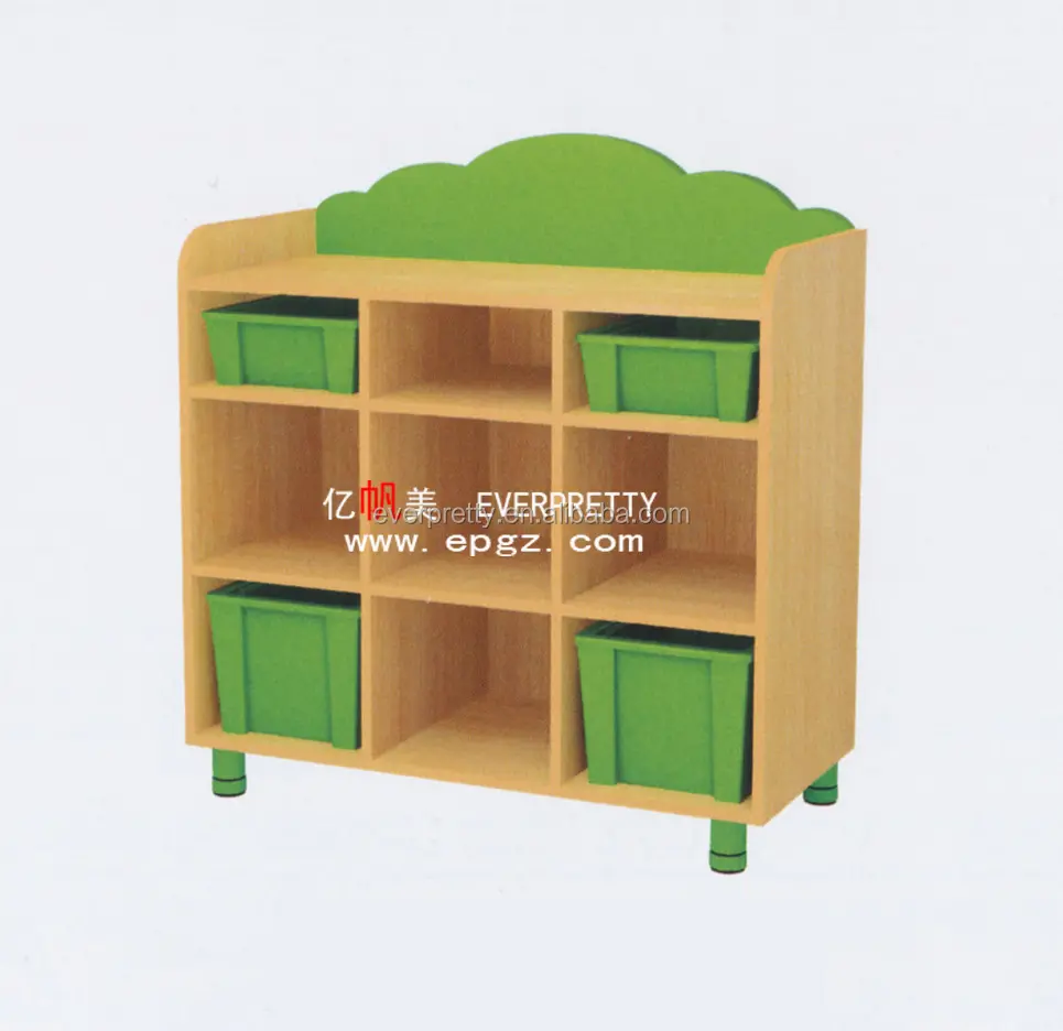 Muebles de madera para guardería para niños, armario de almacenamiento para guardería