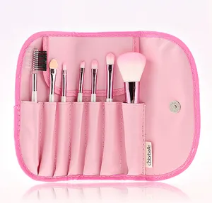 Beauty Base7-pc Roze Make-Up Borstel Kleine Reizen Set Beauty Synthetisch Haar Make Up Brush Kit