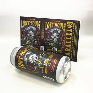 Autocollants en <span class=keywords><strong>papier</strong></span> métallisé argenté brillant <span class=keywords><strong>pour</strong></span> canettes de bière, impression personnalisée, étiquettes adhésives <span class=keywords><strong>pour</strong></span> réfrigérateur, <span class=keywords><strong>pour</strong></span> boissons et boissons énergisantes - Product Image 1