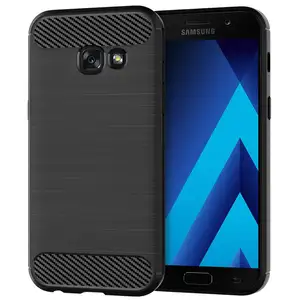 Carbon Fiber Shockproof Lembut TPU Kembali Penutup Case untuk Samsung Galaxy A5 2017