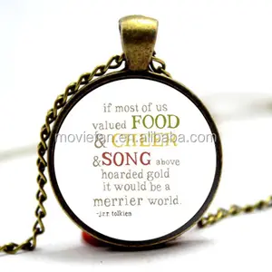 J.R.R. Tolkien, If Most Of Us Valued Food & Cheer Quote Necklace