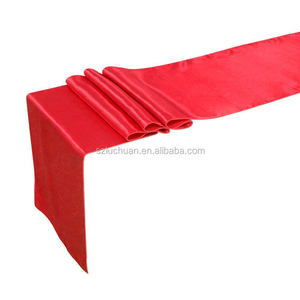 Restaurant Decorated Smooth Gold Satin <strong>Table</strong> <strong>Runner</strong> - Product Image 5