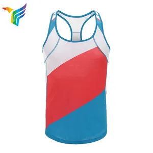 Full Sublimation Printing Custom Newest fashion lady printing singlet sublimated Running Tank Top sports singlets womens