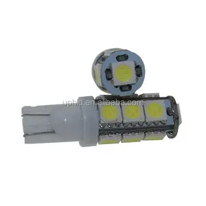 Fabrika toptan süper Parlak DC12V 168 194 921 t10 5w5 araba LED oto ampulü 13smd 5050 2 yıl garanti ile