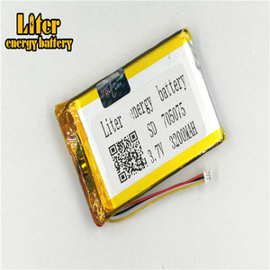 Plugue 1.25-<strong>3</strong> P Bateria De L&iacute;tio <strong>3</strong>.7 V 705075 3200 mAh lithium polymer battery lipo Li flat high density ion battery - Product Image 3