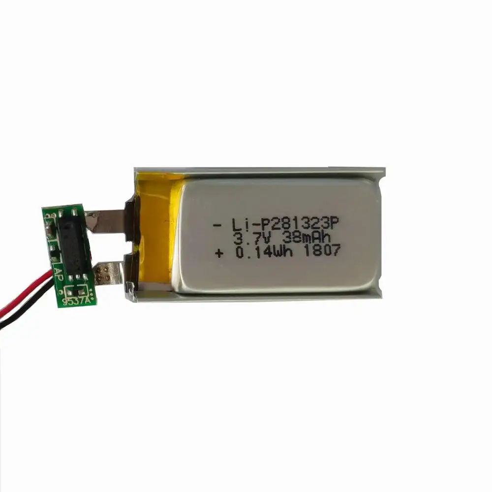 281323 3.7v 38mAh rechargeable lithium polymer battery for wireless earphone