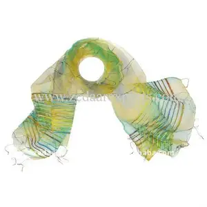 Bufandas coloridas de organza últimas bufandas hermosas moq bajo personalizar tamaño del logotipo - Product Image 1