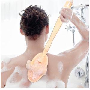 Natural Wooden Body Bath <b>Back</b> <b>Brush</b> <b>Shower</b> <b>Brush</b> with Long Handle - Product Image 1