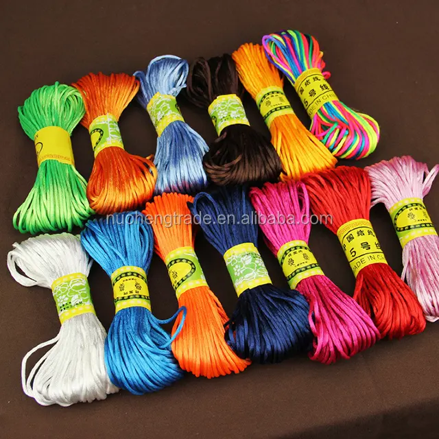 Groothandel 2Mm 25 Kleuren Chinese Knoop Rattail Nylon Stain String Kralen Koord Voor Armband