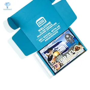 Caja de galletas de regalo de Navidad corrugada azul marino de lujo con impresión en color personalizada
