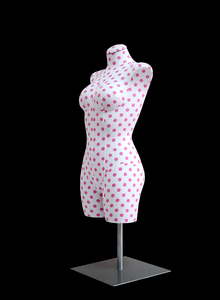 จุดสีชมพูผ้าครอบคลุมครึ่ง Body ลำตัวหุ่นนางแบบหญิงสแควร์ขาตั้ง - Product Image 3
