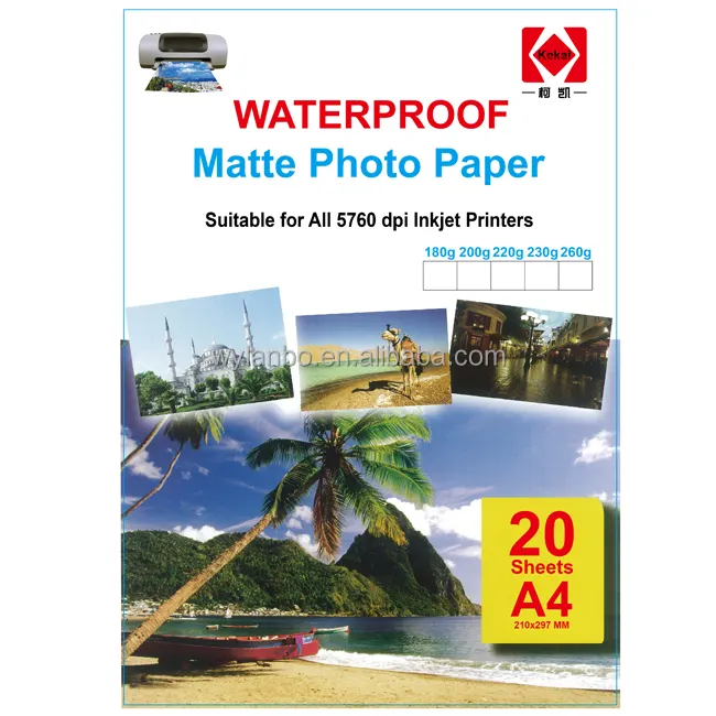 Papier photo mat, livraison gratuite, 108gsm/128gsm/180gsm/200gsm/230gsm/250gsm, papier d'impression couleur et jet d'encre A4