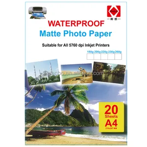 108gsm/128gsm/180gsm/200gsm/230gsm/250gsm Matte Fotopapier/Kleur Inkjet Papier A4