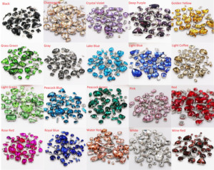 Chất Lượng Cao Rose Red Dưới Sew-On Thạch Flatback Hỗn Hợp Hình Dạng Pha Lê Thạch 50 cái/túi Làm Từ Thủy Tinh Cho Tự Làm Giày - Product Image 6