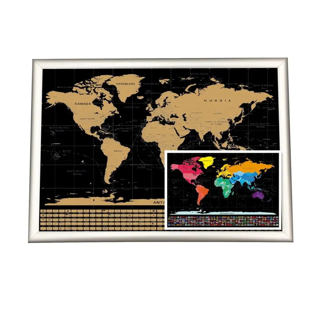 Большой размер 56x83,8 см, печатная Золотая фольга, черная карта с царапинами, плакат для продажи на Amazon