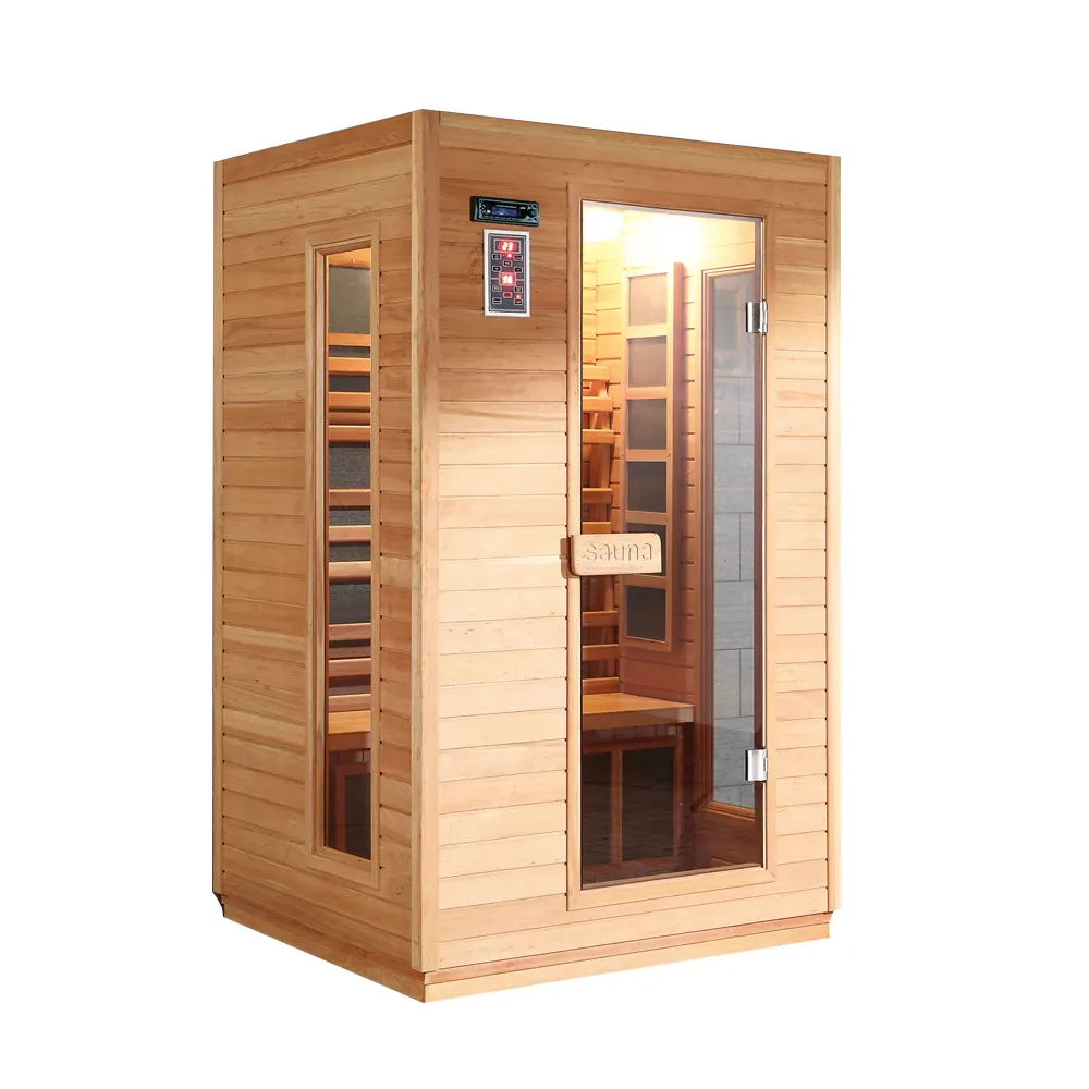 2020 Mini carreaux de marbre artificiels, mini sauna infrarouge lointain, salle de sauna lointain en bois pour 2