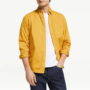 2023时尚服装夏季休闲100% 棉t恤马球衫男士衬衫黄色