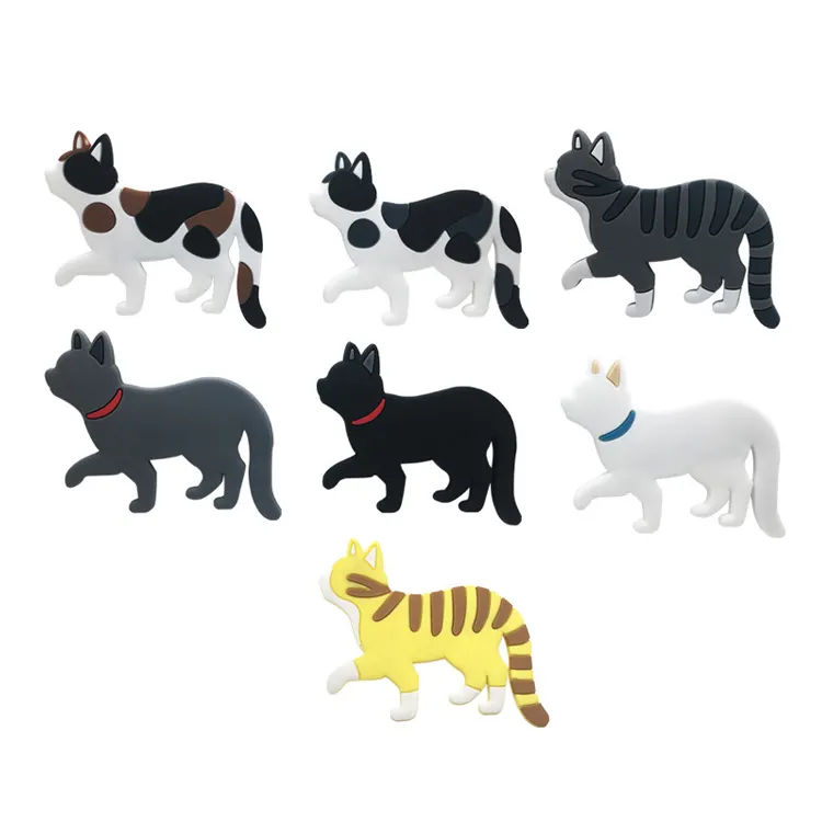 3D Embossed Cute Cat Shape Fridge Rubber Magnet