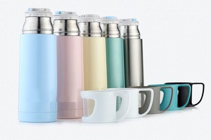 termo de doble pared de acero inoxidable con la tapa de vidrio dos tazas - Product Image 3