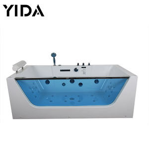 Quảng Châu Thủy Tinh Bồn Tắm Vuông Acrylic Bồn Tắm Cho Dự Án Xây Dựng Massage Tub