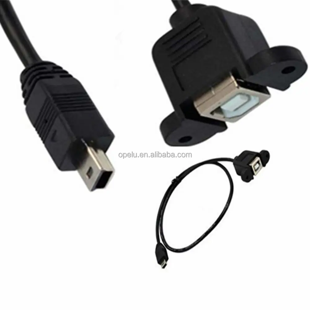 USB-B Tipo Femmina A Mini USB 5Pin Maschio socket Montaggio A Pannello Della Stampante Scanner Cavo Usb