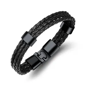 Chinese supplier low price hot sale men style zinc alloy infinity pu leather wrist band