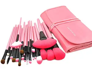 Make-Up Kwasten 24 Pcs Set Borstels Make-Custom Logo Hot Selling Roze Kleur Make-Up Borstel Set