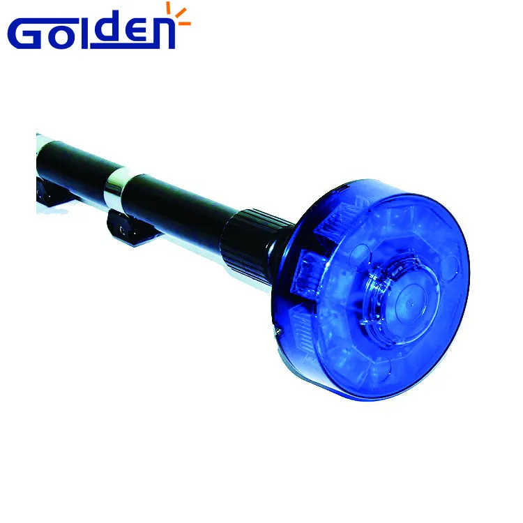 Telescopic blue amber pole mount rear emergency strobe motorcycle beacon light with vertical bars