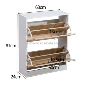กรอบสีขาวOakประตู<span class=keywords><strong>2</strong></span><span class=keywords><strong>ชั้น</strong></span>ตู้รองเท้า - Product Image 6