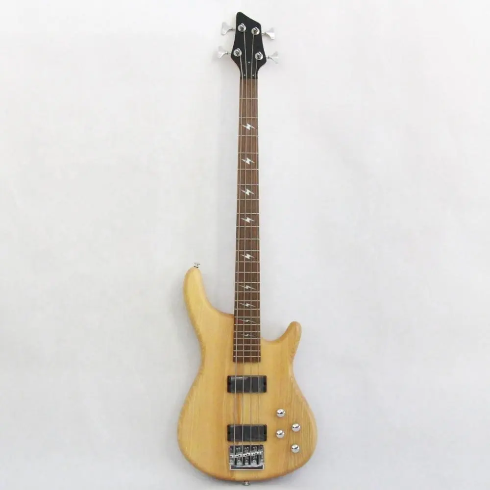 Hot Sale Elm Kayu Tubuh Electric Bass Guitar Teknis Kayu Fingerboard Bass Elektrik