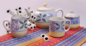 Juego de té de cerámica de porcelana, pintura de montaña china elegante - Product Image 6