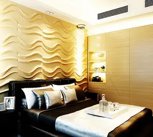100% Plant Fiber Material and PVC material 3D wall pane for home decor