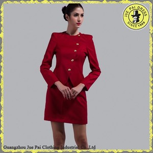 Uniforme de <span class=keywords><strong>Azafata</strong></span> de Línea Aérea Rojo Elegante de Diseño de Moda <span class=keywords><strong>para</strong></span> Mujer - Product Image 5