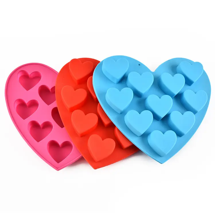 Tufeng-cubitos de hielo de silicona con forma de corazón, bandeja ecológica, a la moda, fabricación de moldes de Chocolate