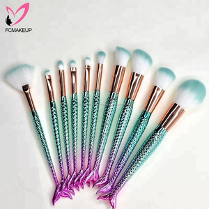 2018 cola <span class=keywords><strong>de</strong></span> pez <span class=keywords><strong>sirena</strong></span> unicornio maquillaje cepillos Set <span class=keywords><strong>Amazon</strong></span> maquillaje cepillo - Product Image 2