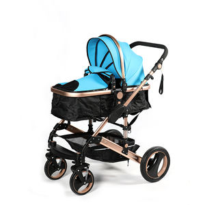 Poussette de luxe en alliage d'aluminium doré / Poussette vélo pour mère et bébé / Poussette 3 en 1 - Product Image 5