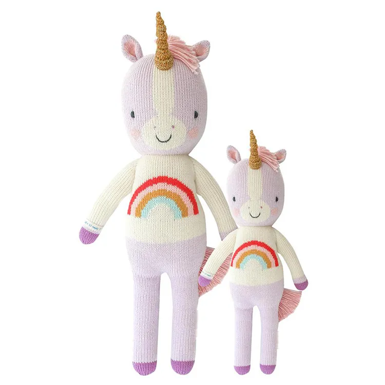 Top qualité Fait Main Animal Crochet Licorne bébé Jouet Tricoté