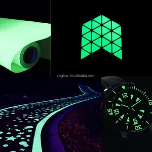 Glow In The Dark Luminescent Vinyl Film Photoluminescent Tape untuk Keamanan Pemasok Sumber Papan Reklame