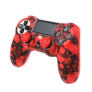 Skull ngụy trang camo Silicone mềm tay áo Skin Bìa trường hợp đối với PS4 Pro Slim điều khiển chất lượng cao tàu nhanh