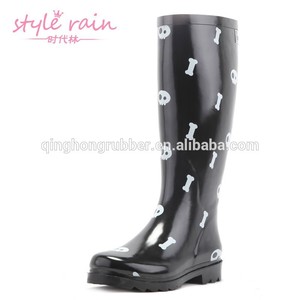 mode femme <span class=keywords><strong>bottes</strong></span> <span class=keywords><strong>de</strong></span> <span class=keywords><strong>pluie</strong></span> avec des crânes - Product Image 1