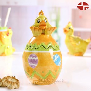 Serie pascua diseño <span class=keywords><strong>polla</strong></span> con pintura <span class=keywords><strong>de</strong></span> cerámica dolomita tarro <span class=keywords><strong>de</strong></span> galleta <span class=keywords><strong>de</strong></span> la galleta caramelo bote - Product Image 1