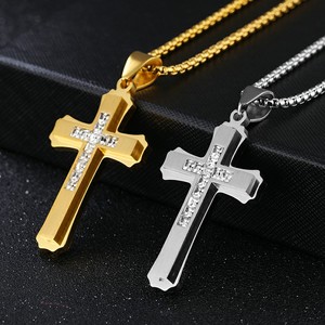 Estilo gótico Acero inoxidable Religioso Católico <span class=keywords><strong>Nuestro</strong></span> <span class=keywords><strong>Padre</strong></span> Jesús Cruz Colgante Para Creer Jesús - Product Image 5