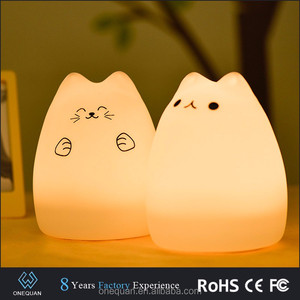 El mejor popular sensor inHome del tacto del silicón del CAT llevó la luz de la noche 7 colores que cambian la lámpara - Product Image 5