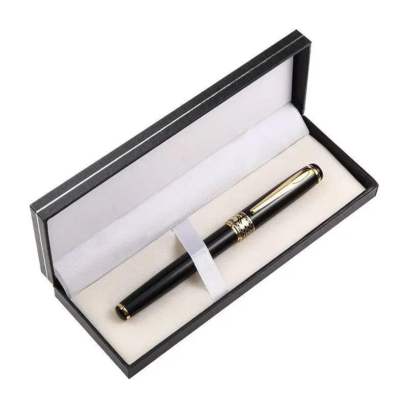 Custom luxe gift pen set, promotionele metalen roller ball pen met geschenkdoos