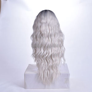 Aishili Fabbrica Ingrosso 2026 Migliori Vendite <span class=keywords><strong>Parrucca</strong></span> Sintetica <span class=keywords><strong>Lunga</strong></span> Ondulata 22 Pollici Colore Ombre da Nero a Argento per Donna - Product Image 6