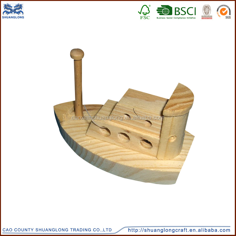 Miniatura Barca Da Pescatore In Legno - Modello Nave Giocattolo Per Decorazione Casa, Terrario, Bonsai - Dimensioni 5 Cm
