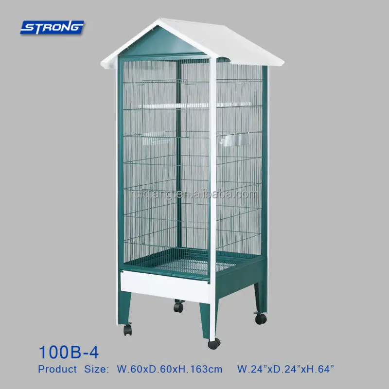 Durable Iron Rooftop Bird Aviary Cage Aviary Cages For Birds With Wheels 100B-4