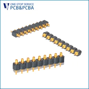 Componentes electrónicos con latón de cabeza plana primavera POGO pin conector de la batería